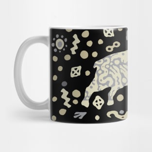 Year of the Ox Ritual - black tan gray Mug